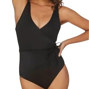 Andie Swim The Belmar One Piece Size S Black NWT Tie Waist